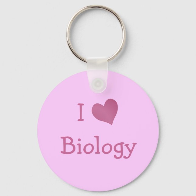 I Love Biology Keychain (Front)