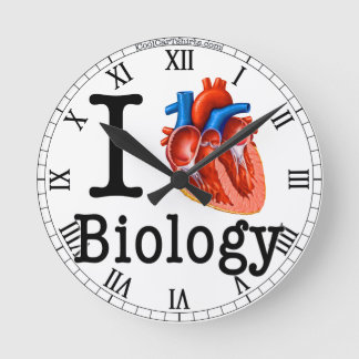 I Love Biology Round Clock