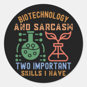 I Love Biotechnology, Biotechnology Funny5 Classic Round Sticker