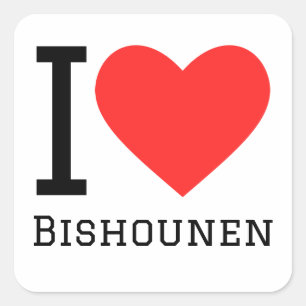 I love bishounen square sticker