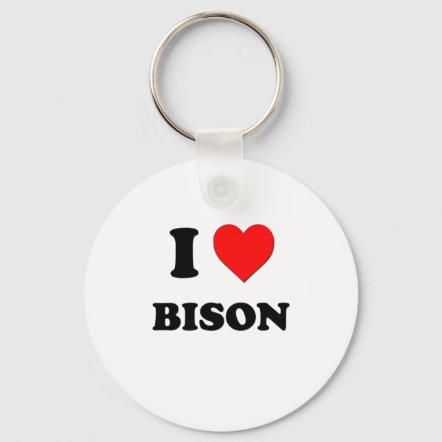 I Love Bison Keychain (Front)