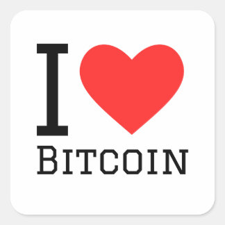 I love bitcoin square sticker