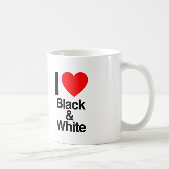 i love black and white coffee mug (Right)