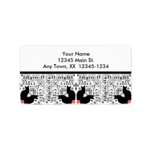 I Love Black Cats Kaleidoscope Label