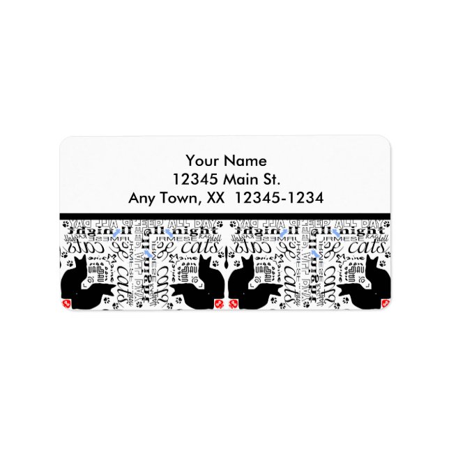 I Love Black Cats Kaleidoscope Label (Front)