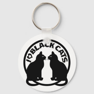 I LOVE BLACK CATS KEYCHAIN