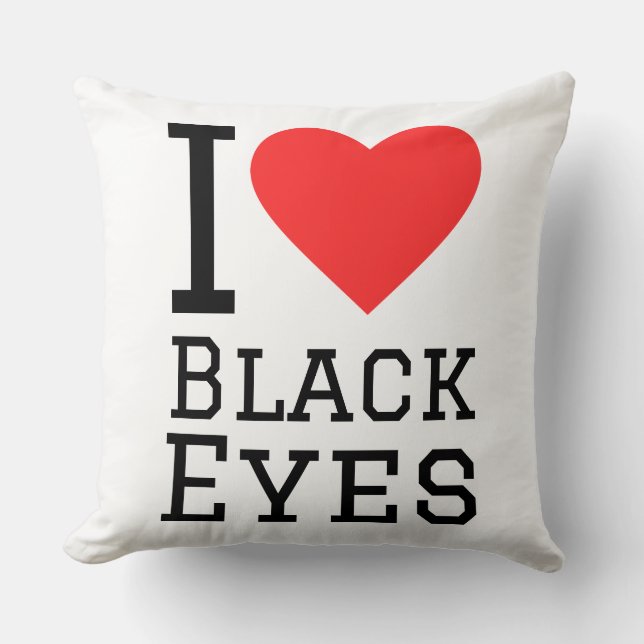 I love black eyes throw pillow (Front)