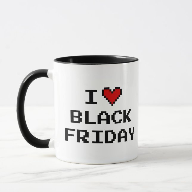 I love Black Friday Christmas gift shopping coffee Mug (Left)