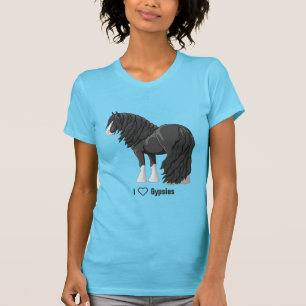 I Love Black Gypsy Vanner Draught Horses T-Shirt