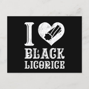 I Love Black Licorice Funny Candy Humour Postcard