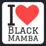 I love black mamba square sticker<br><div class="desc">I love black mamba ,  for animal kingdom lovers</div>