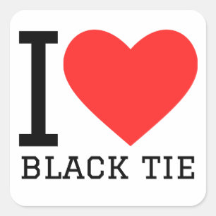 I love black tie square sticker