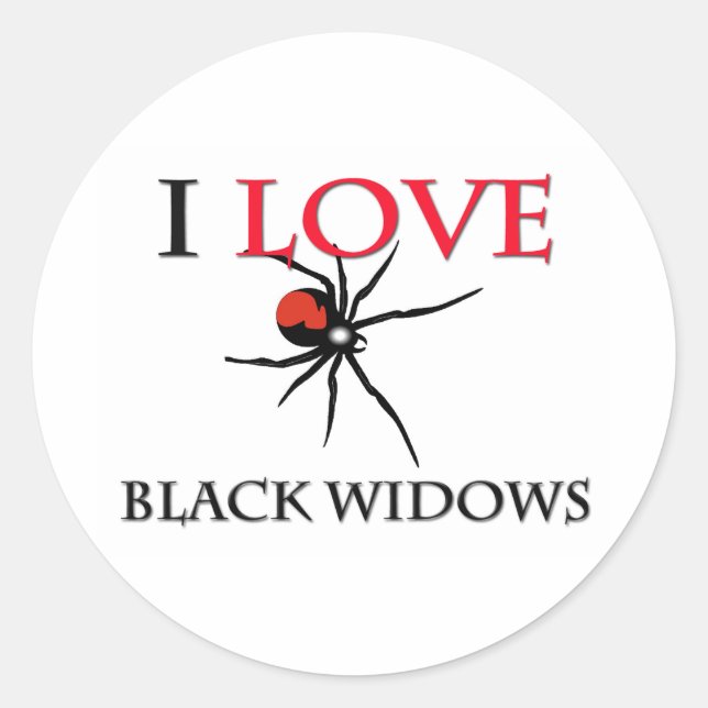 I Love Black Widows Classic Round Sticker (Front)