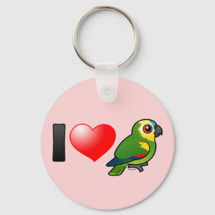 I Love Blue-fronted Amazons Keychain