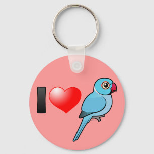 I Love Blue Indian Ringnecks Keychain