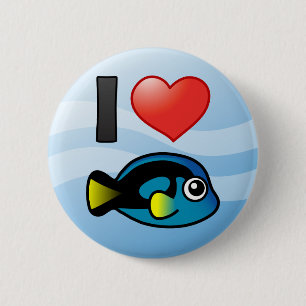 I Love Blue Tang 2 Inch Round Button