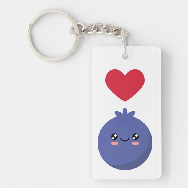 I love Blueberries Keychain (Front)