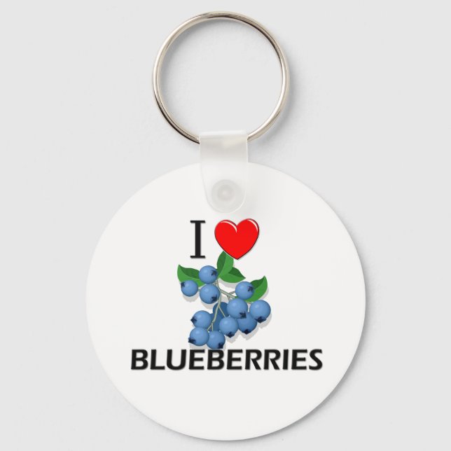 I Love Blueberries Keychain (Front)