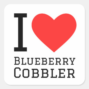 I love blueberry cobbler square sticker