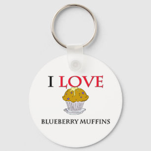 I Love Blueberry Muffins Keychain