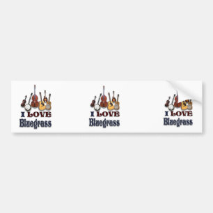 I LOVE BLUEGRASS-BUMPER STICKER