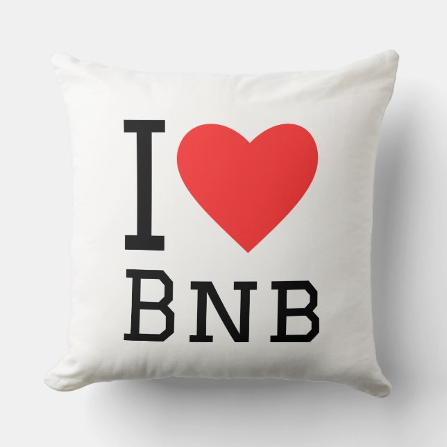 I love bnb throw pillow (Front)