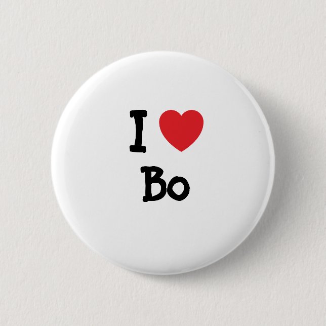 I love Bo heart custom personalized 2 Inch Round Button (Front)