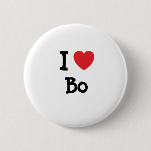 I love Bo heart custom personalized 2 Inch Round Button