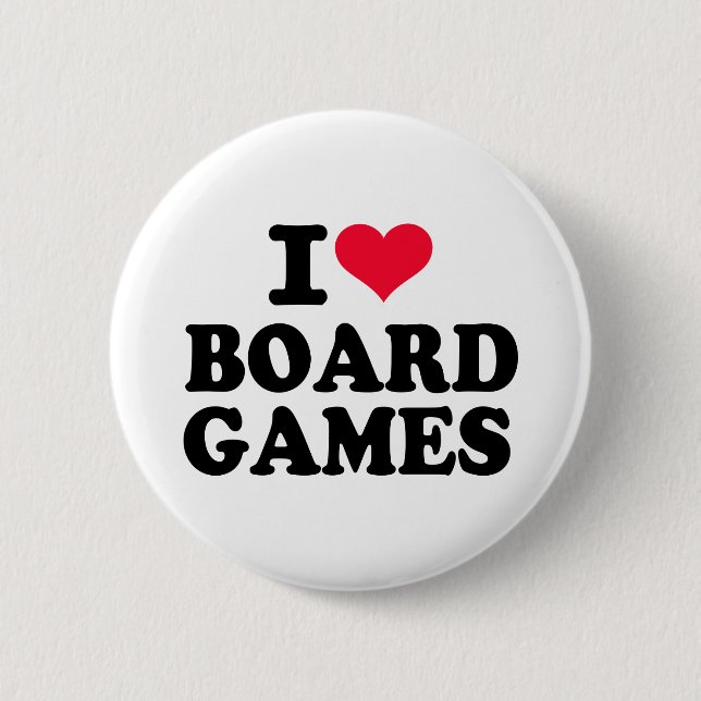 I love board games 2 inch round button (Front)