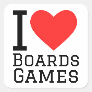 I love board games square sticker