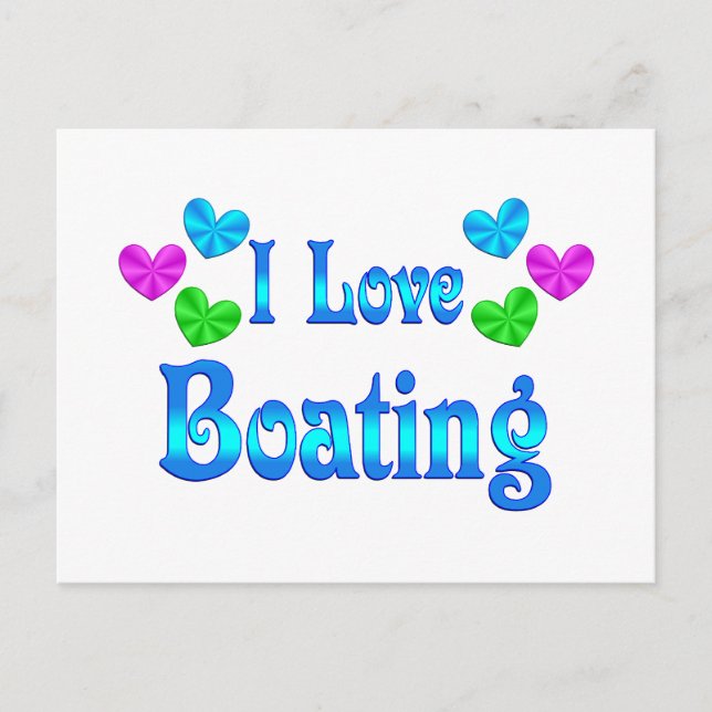 I Love Boating Postcard (Front)