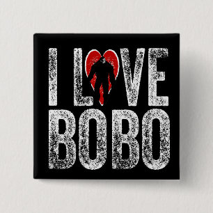 I Love Bobo 2 Inch Square Button
