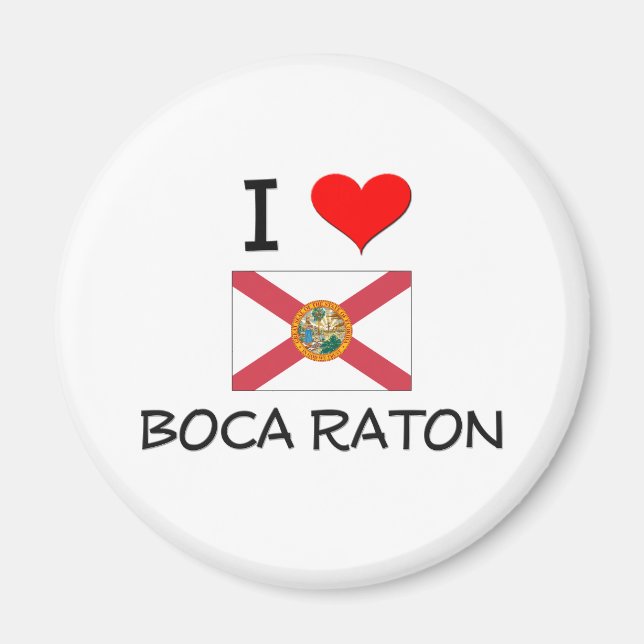 I Love BOCA RATON Florida Magnet (Front)