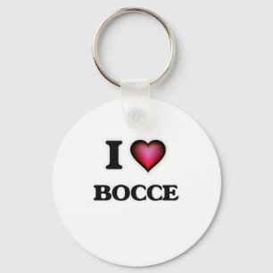 I Love Bocce Keychain