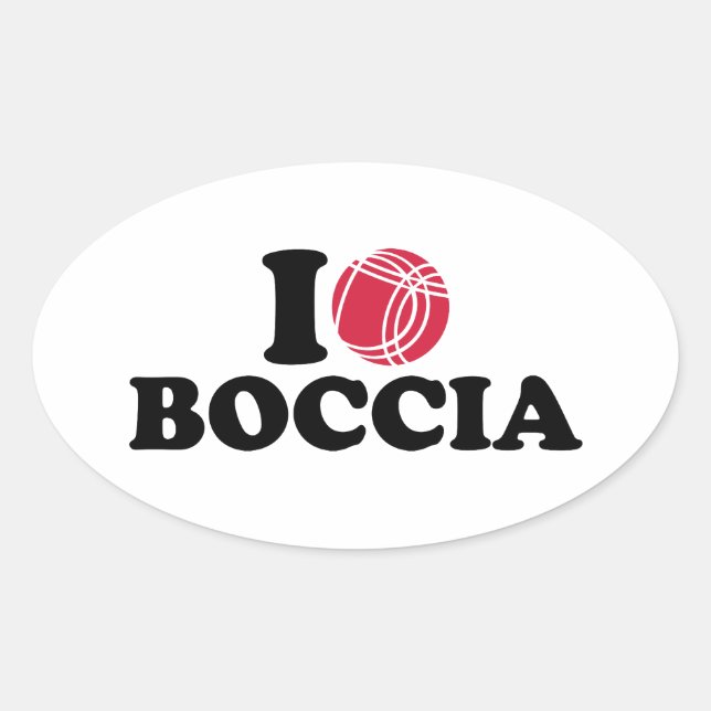 I love Boccia Boule Oval Sticker (Front)