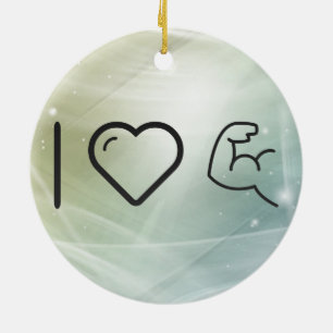 I Love Body Buildings Ceramic Ornament