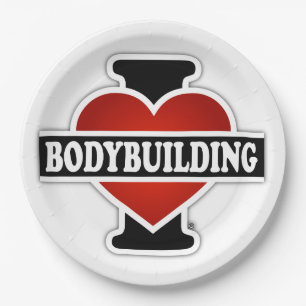 I Love Bodybuilding Paper Plate