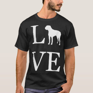 I Love Boer Dog Lover White Graphic Pet Owner Silh T-Shirt