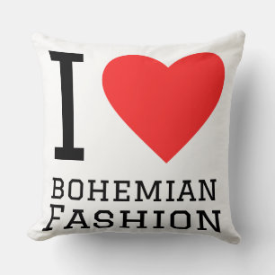 I love bohemian fashion throw pillow