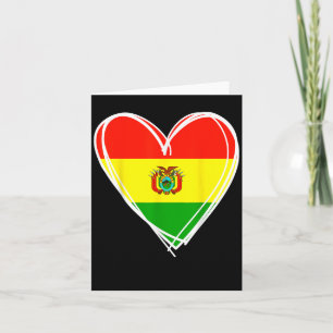 I Love Bolivia Cool Bolivia Flag Heart Design Boli Card