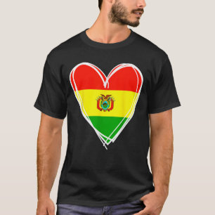 I Love Bolivia Cool Bolivia Flag Heart Design Boli T-Shirt