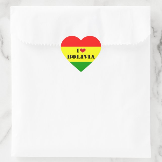 I Love Bolivia Heart Sticker (Bag)