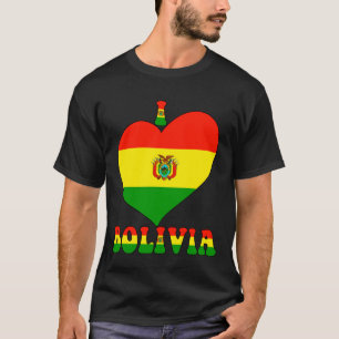 I Love Bolivia I Heart Bolivia Independence Day Fl T-Shirt