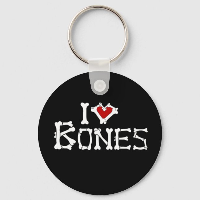 I Love Bones Keychain (Front)