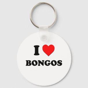 I Love Bongos Keychain