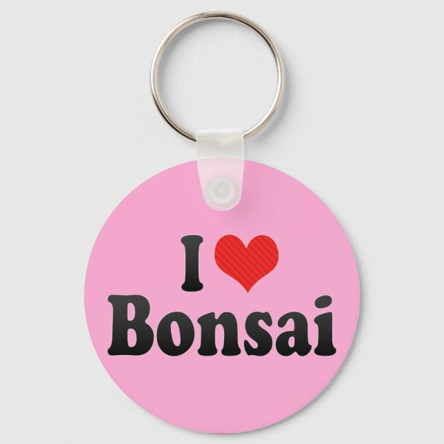 I Love Bonsai Keychain (Front)