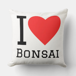 I love bonsai throw pillow