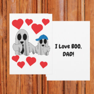 I Love BOO Dad from son Flat Card