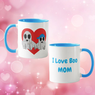 I love BOO Mom-Blue Mug