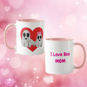 I Love Boo Mom- Pink Mug